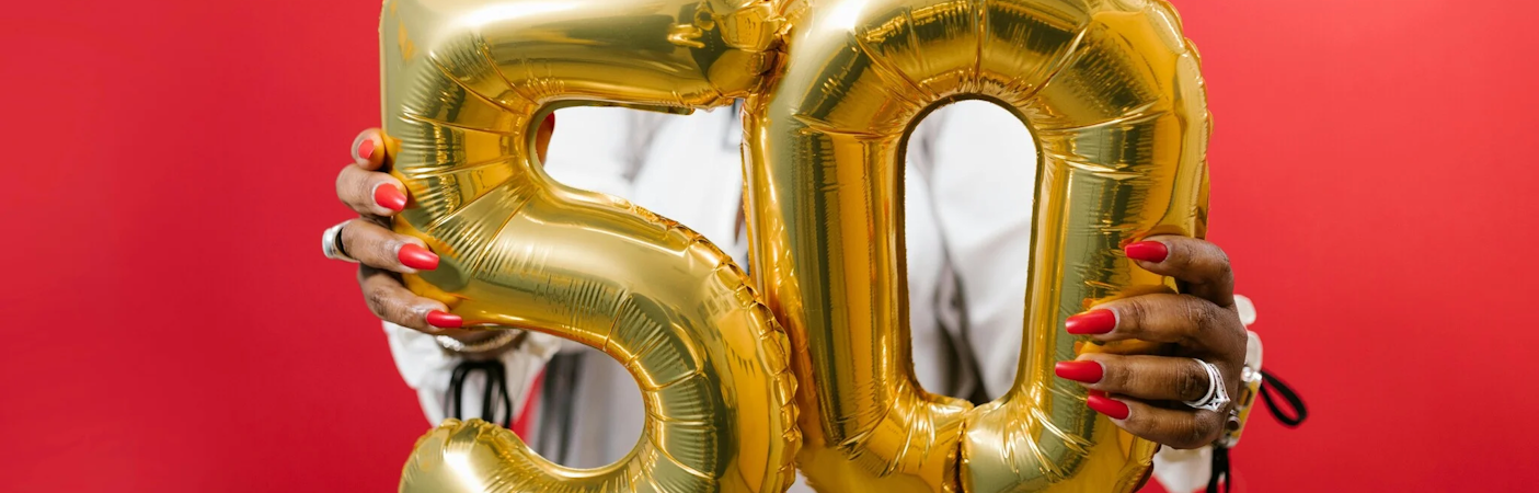 50e verjaardag tafelloper, 50e gelukkige verjaardag transparante mesh