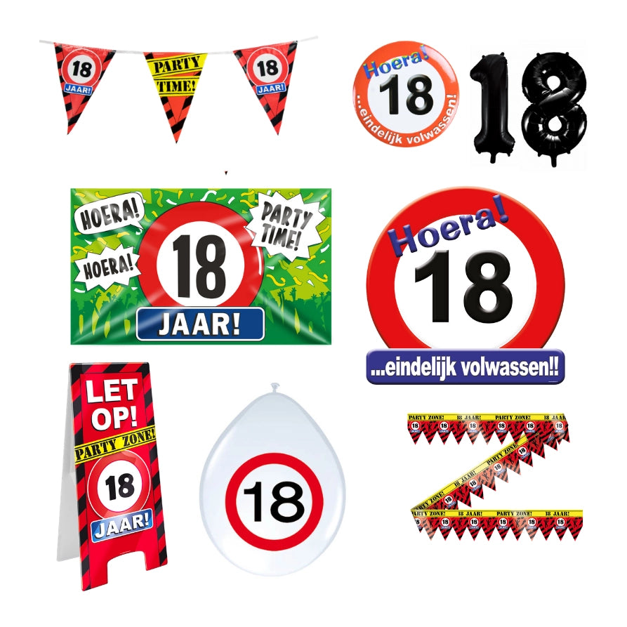 Folat Tuinbord – Verkeersbord Ontwerp Voor 18e Verjaardagsfeest, 1 Stuk