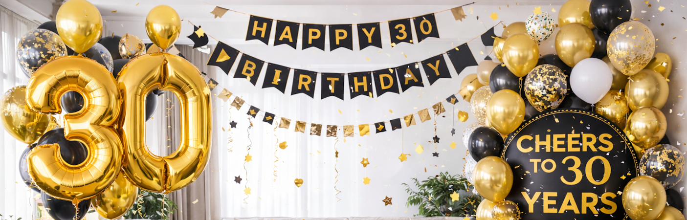 Tips voor 30 jaar versiering: zo maak je een 30e verjaardag extra feestelijk