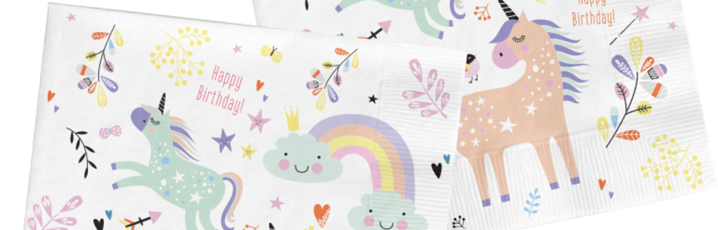 Nieuw in ons assortiment: unicorn en rainbow versiering voor kinderfeestjes