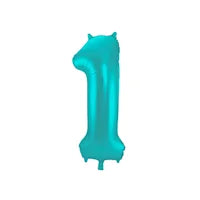 Aqua cijfer folieballonnen
