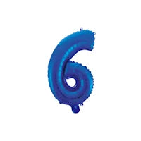 Blauwe cijfer folieballonnen