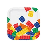 Lego en bouwblokken versiering voor een stoer kinderfeestje vol kleur