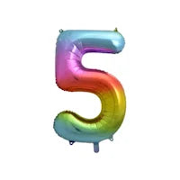 Regenboog cijfer folieballonnen
