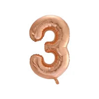 Rosé gouden cijfer folieballonnen