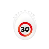 Leeftijd ballonnen in verkeersbord stijl