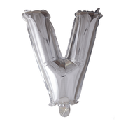 Letterballon V Zilver – 41 cm