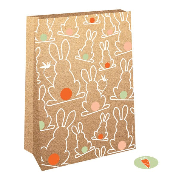 Papieren Zakjes Paashaas – 15 x 21 x 6 cm – 4 stuks