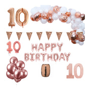 10 jaar Verjaardag Versiering Pakket Rosé goud XL