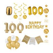 100 jaar Verjaardag Versiering Pakket Gold