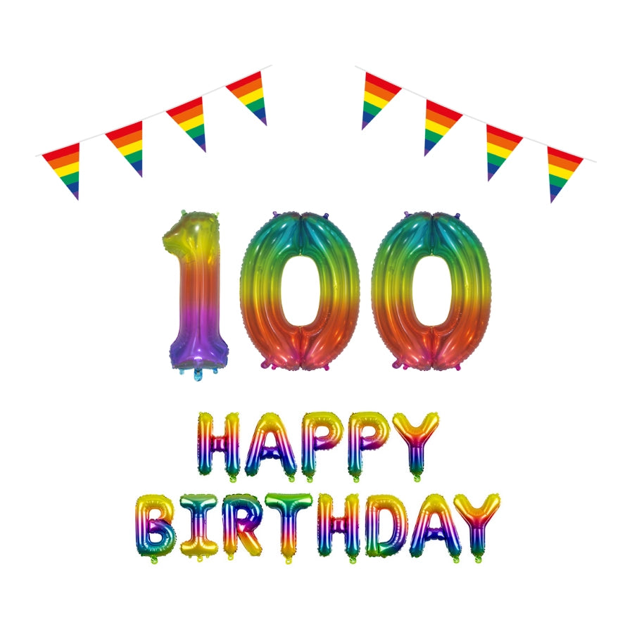 100 jaar Verjaardag Versiering Pakket Regenboog