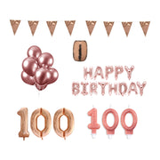 100 jaar Verjaardag Versiering Pakket Rosé Goud