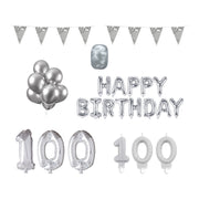 100 jaar Verjaardag Versiering Pakket zilver