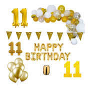 11 jaar Verjaardag Versiering Pakket Goud XL