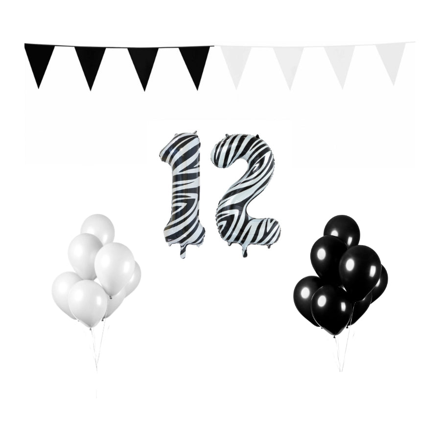 12 jaar Verjaardag Versiering Pakket Zebra