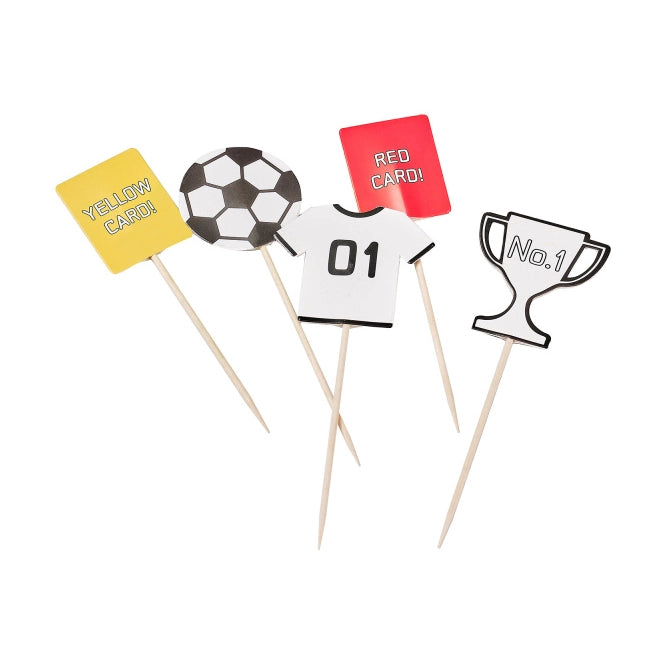12 taartdecoraties/ cupcake versieringen voetbal