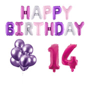 14 jaar Verjaardag Versiering Ballon Pakket Pastel & Roze