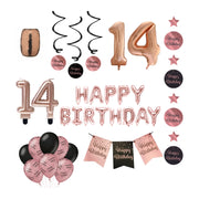 14 jaar Verjaardag Versiering Pakket Rose Gold