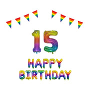 15 jaar Verjaardag Versiering Pakket Regenboog