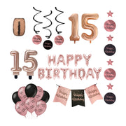 15 jaar Verjaardag Versiering Pakket Rose Gold
