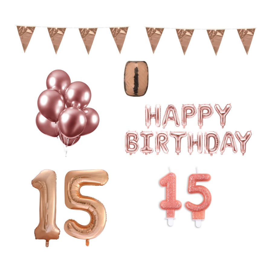 15e Verjaardag Decoraties - Zwart en Goud Feestdecoratie Set Met Taart Topper voor Jongen en Meisje 15e Verjaardag Decoraties - Zwart en Goud Feestdecoratie Set Met Taart Topper voor Jongen en Meisje