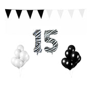 15 jaar Verjaardag Versiering Pakket Zebra