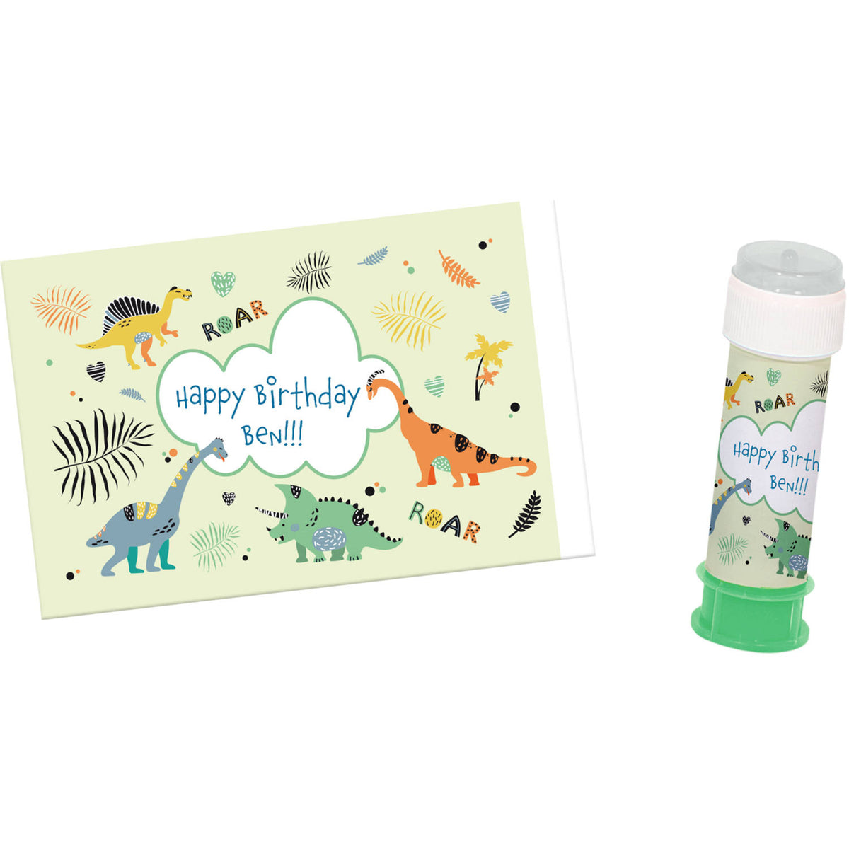 Bellenblaas Stickers Dino Roars – 6 stuks