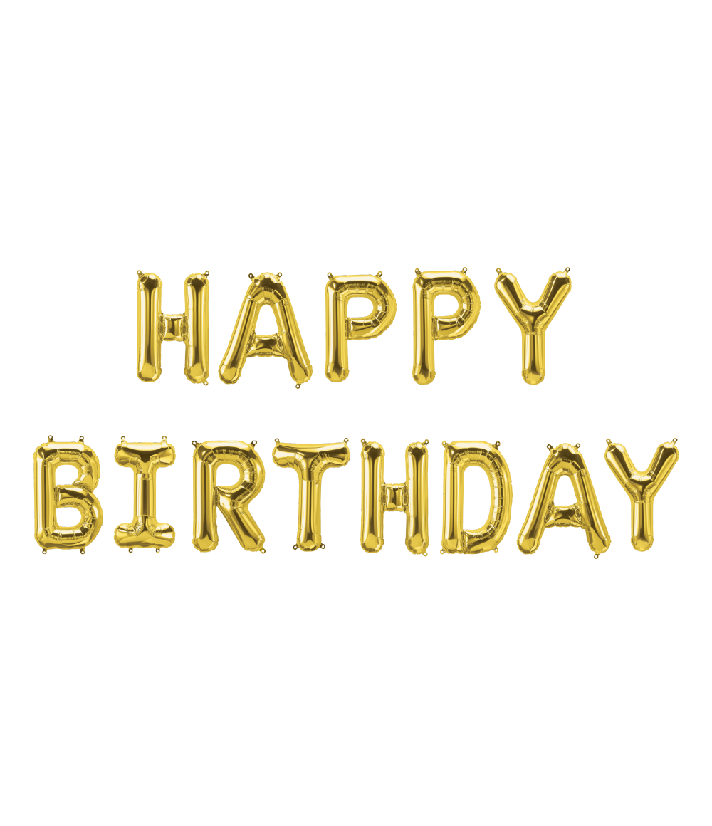 Folieballon Happy Birthday Goud – 190×40 cm - Leeg