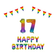 17 jaar Verjaardag Versiering Pakket Regenboog