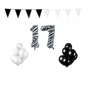 17 jaar Verjaardag Versiering Pakket Zebra