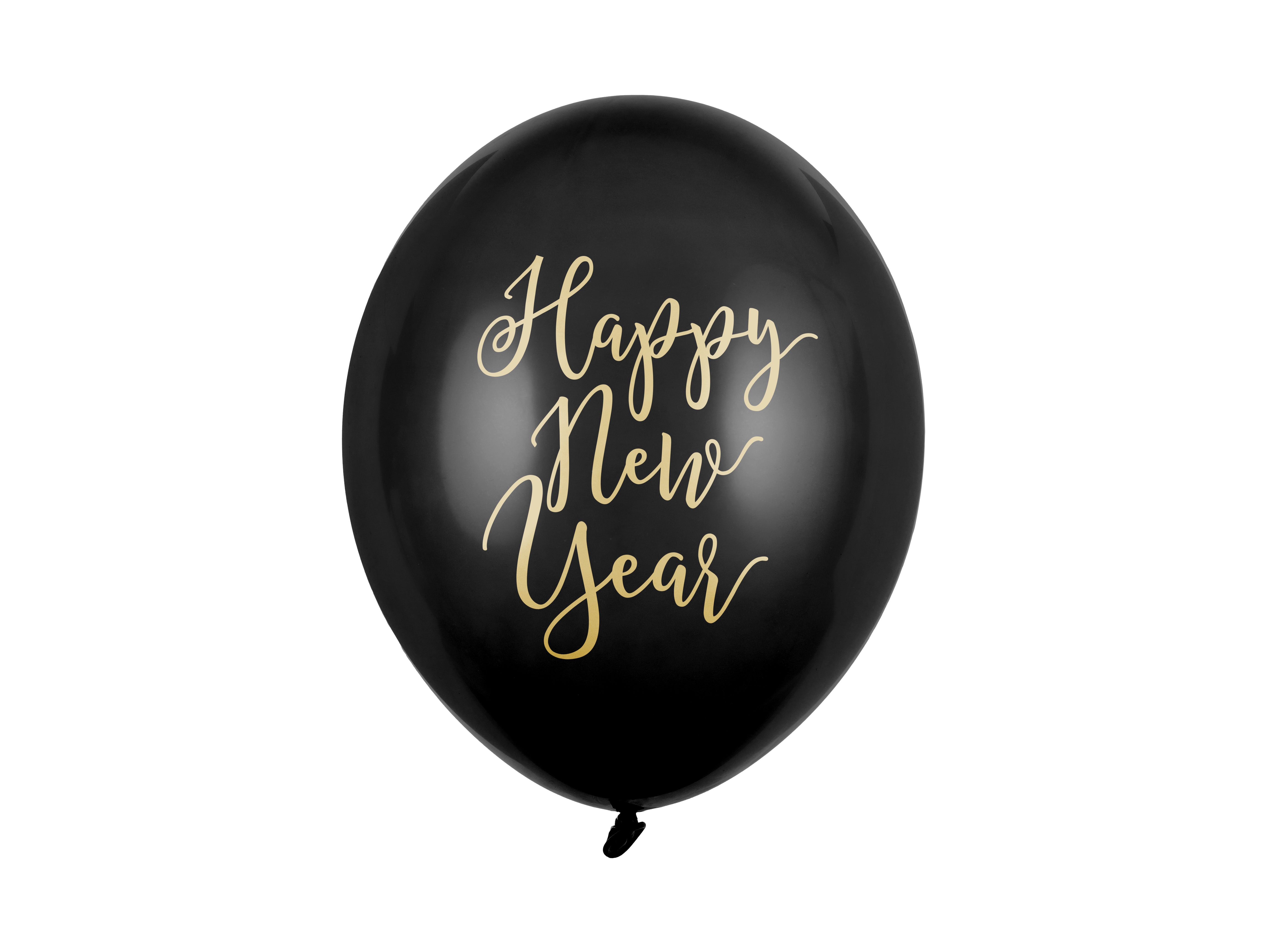 Ballonnen “Happy New Year” 6 stuks – pastelzwart – 30 cm