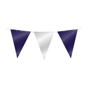 Folie slinger donkerblauw met zilver 10 meter 20x30 cm