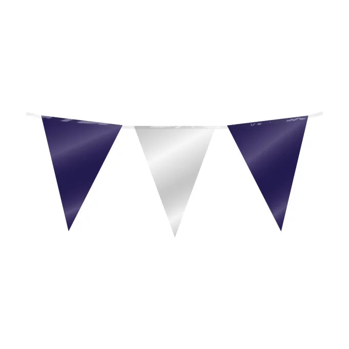 Folie slinger donkerblauw met zilver 10 meter 20x30 cm