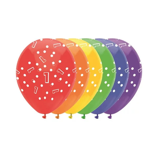 Feestballonnen 1 jaar - 6 stuks 30 cm