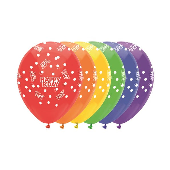 Feestballonnen happy birthday - 6 stuks 30 cm