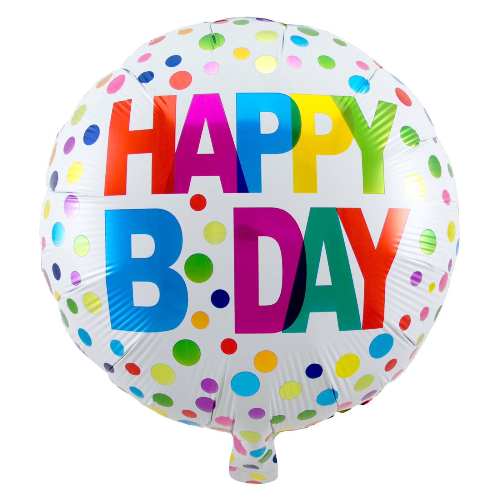Happy Bday Stippen Folieballon – 45 cm – Meerkleurig