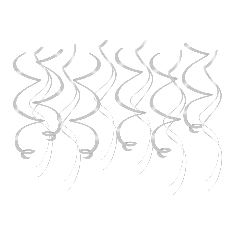 Hangdecoratie swirls zilver