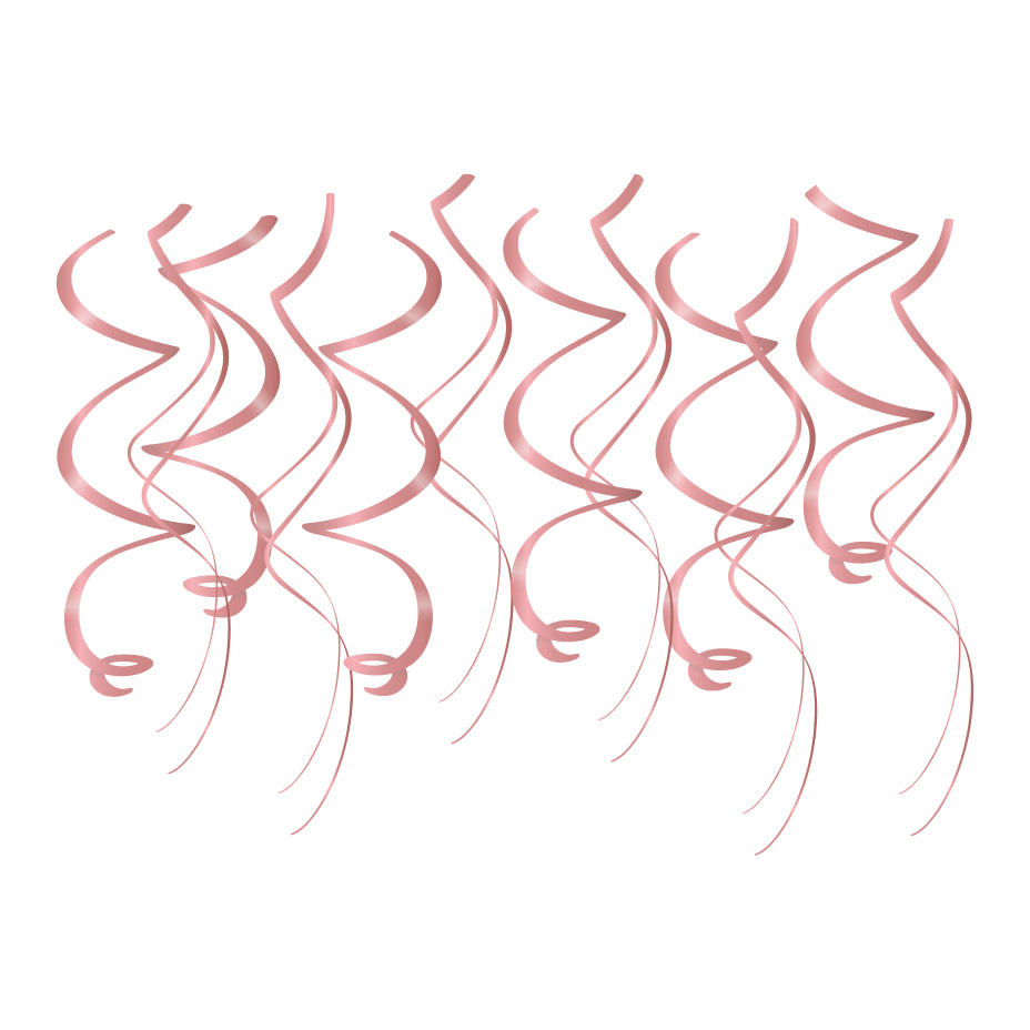 Hangdecoratie swirls roségoud