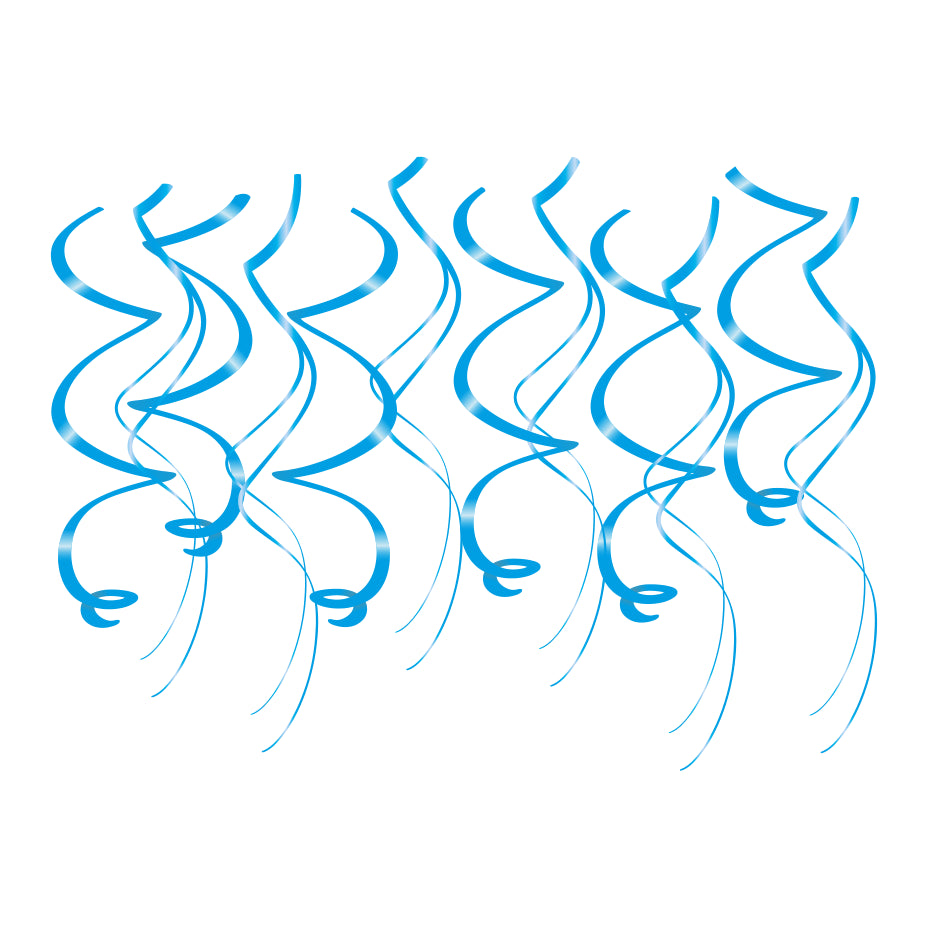 Hangdecoratie swirls blauw