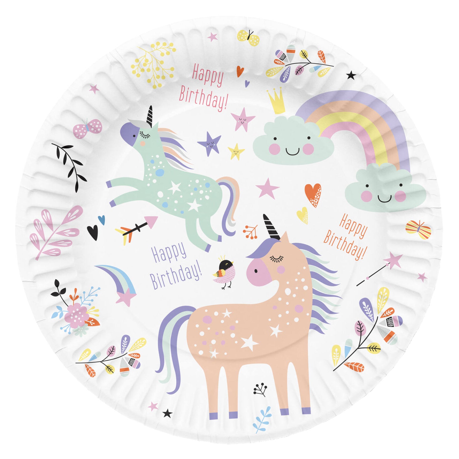 Papieren Borden - Unicorns & Rainbows - 23 cm - 8 stuks