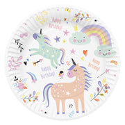 Papieren Borden - Unicorns & Rainbows - 23 cm - 8 stuks