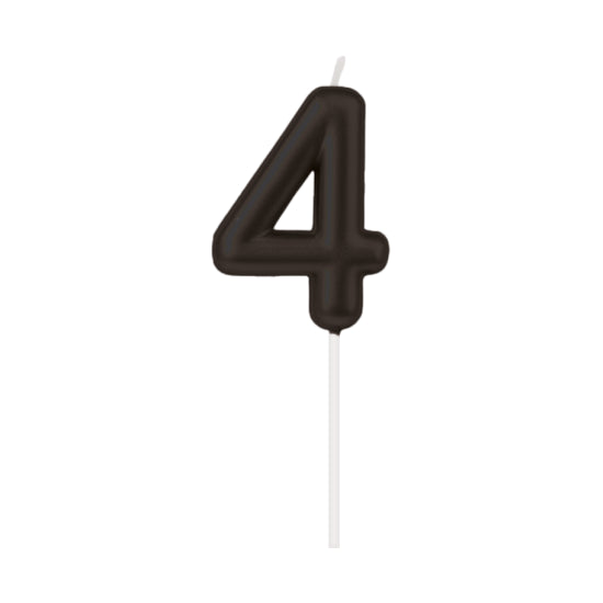 4 Jaar Kaars – Zwart – 10,5 cm