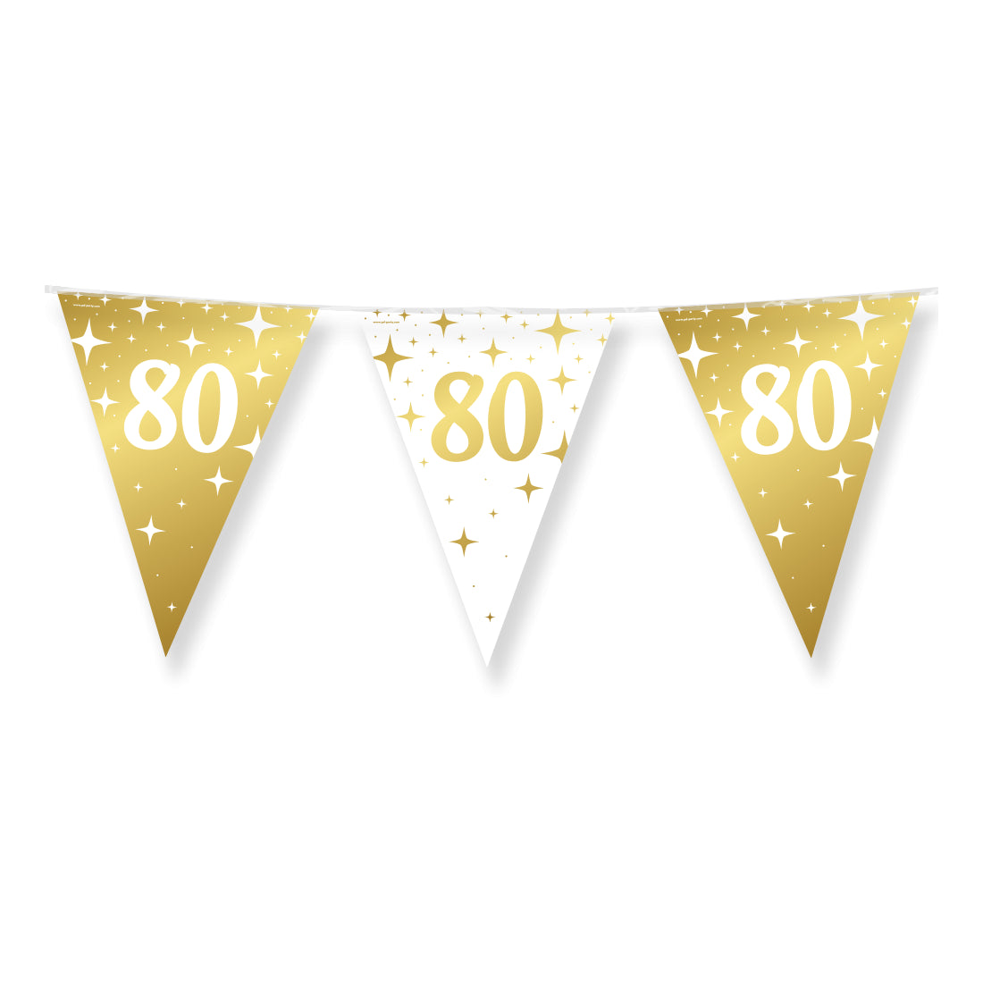 80 Jaar Slinger Wit Goud  10 meter - 20x30 cm