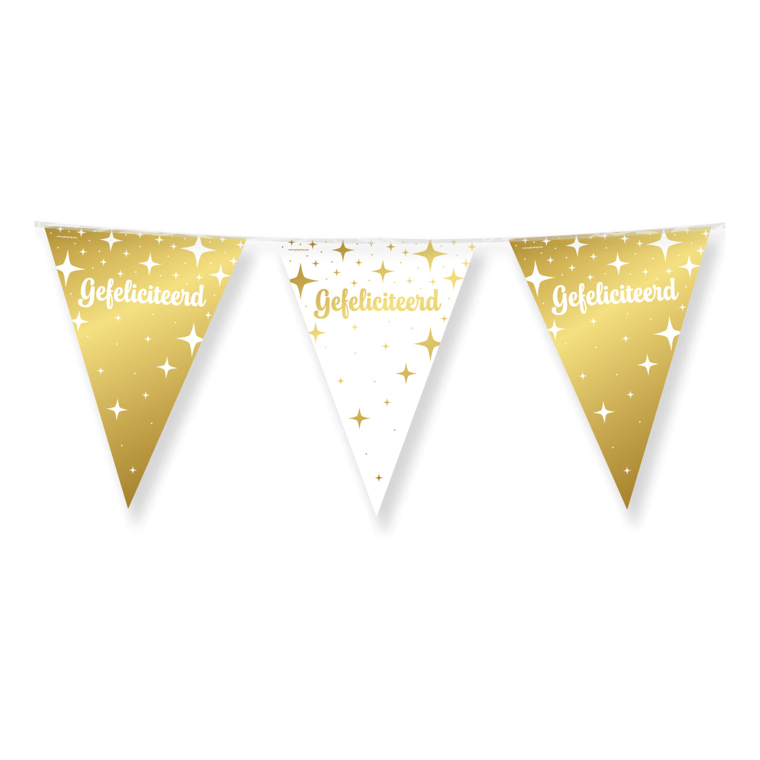 Gefeliciteerd Slinger Wit Goud – 10 meter – 20 x 30 cm
