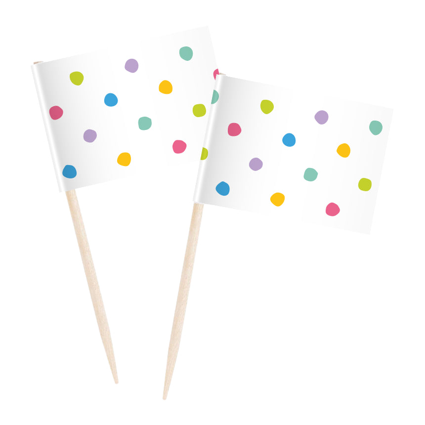 Gekleurde Cocktailprikkers Stippen – 50 stuks