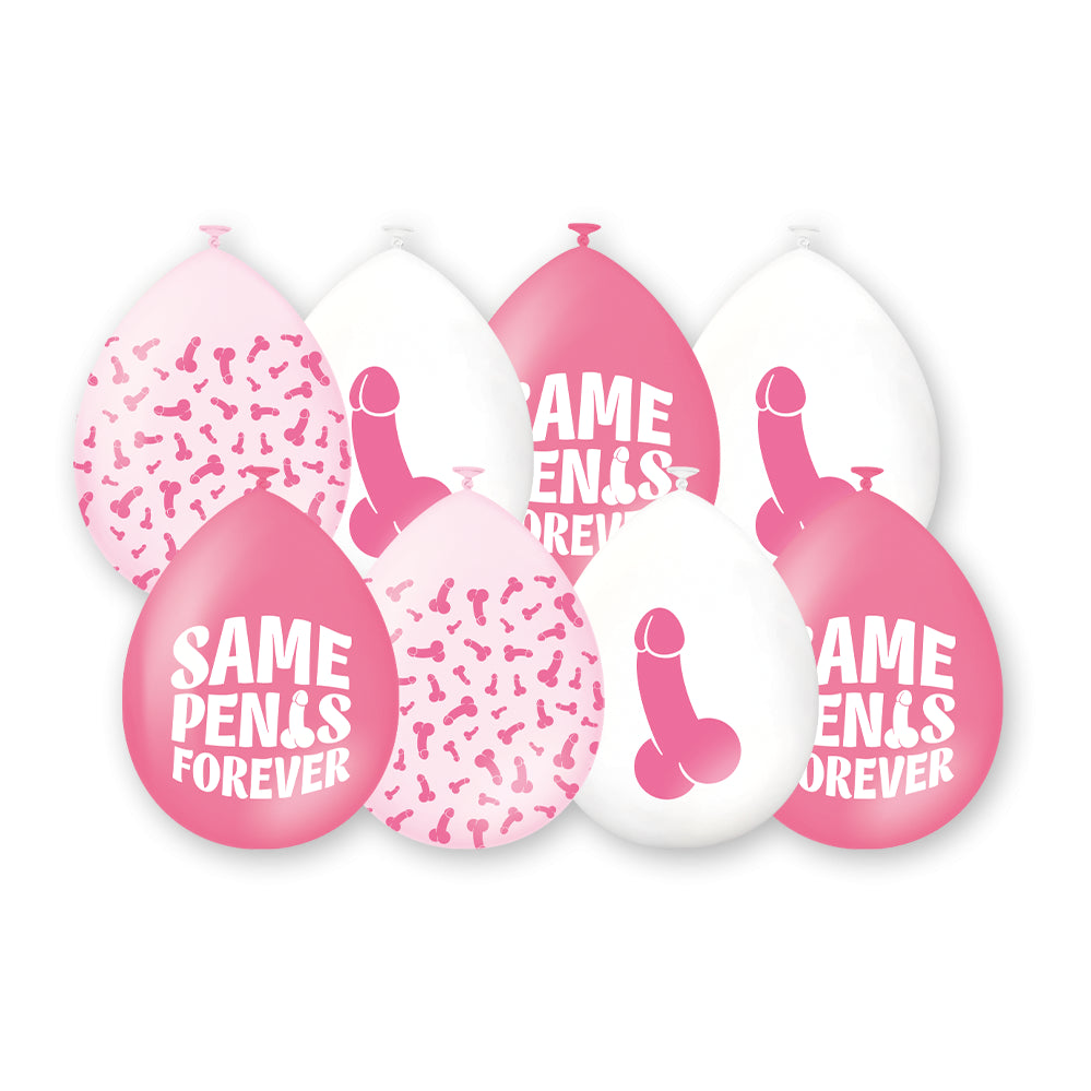 Party Ballonnen 8 stuk – Same Penis Forever – Roze/Wit