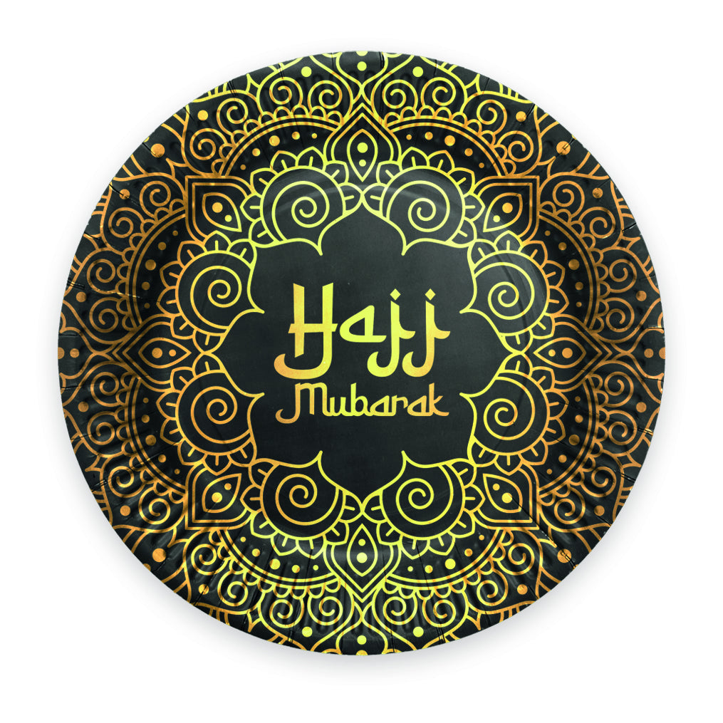 8 Papieren borden 23 cm – Hajj Mubarak