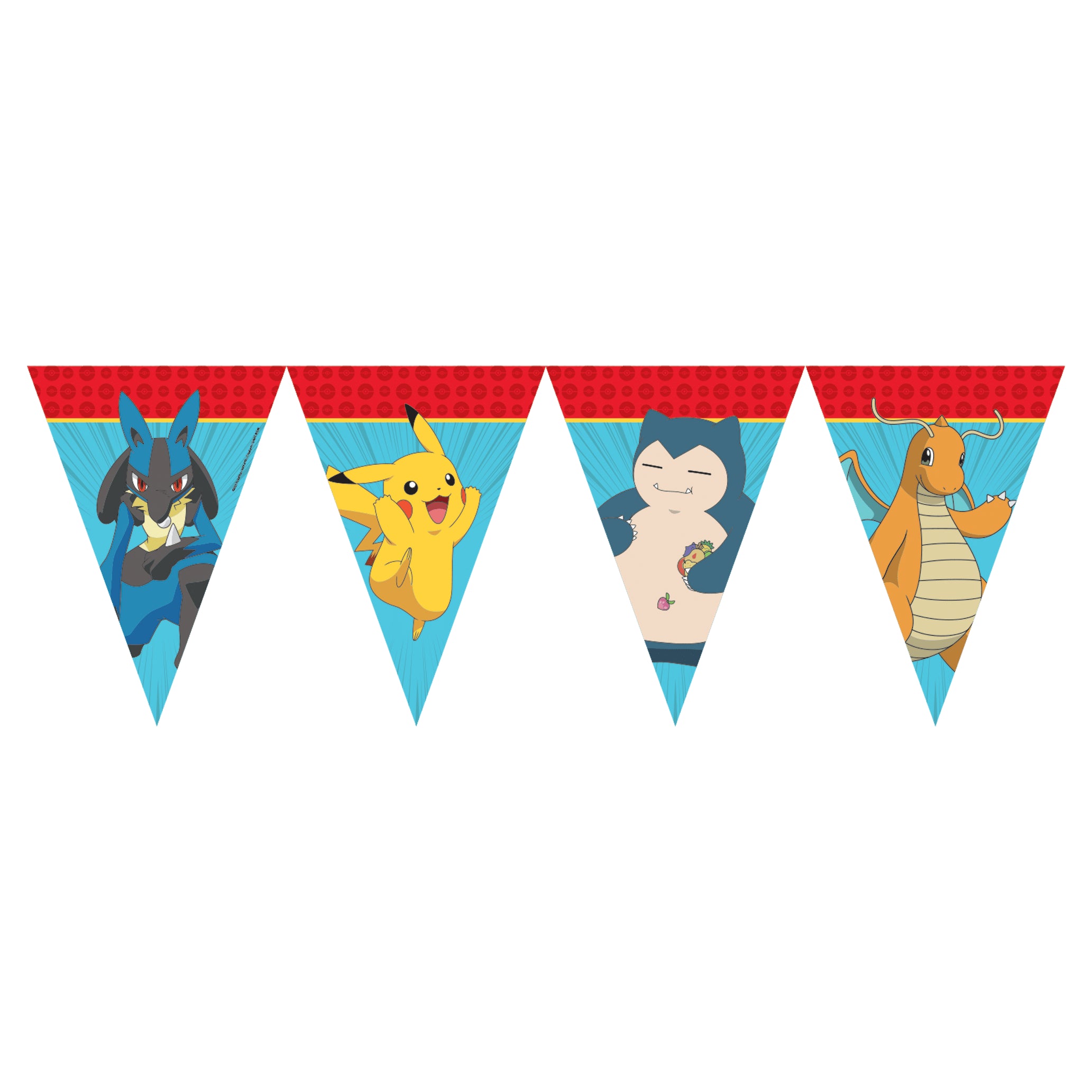 Pokémon Vlaggenlijn – 2,3 m – Papieren Driehoek Vlaggen