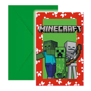 Minecraft Uitnodigingen & Enveloppen – 6 stuks