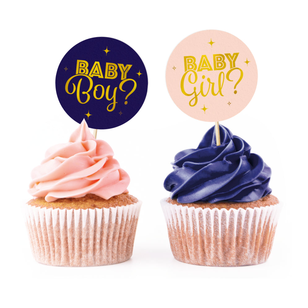 Feestprikkers Gender Reveal – Blauw/Roze – 12 stuks